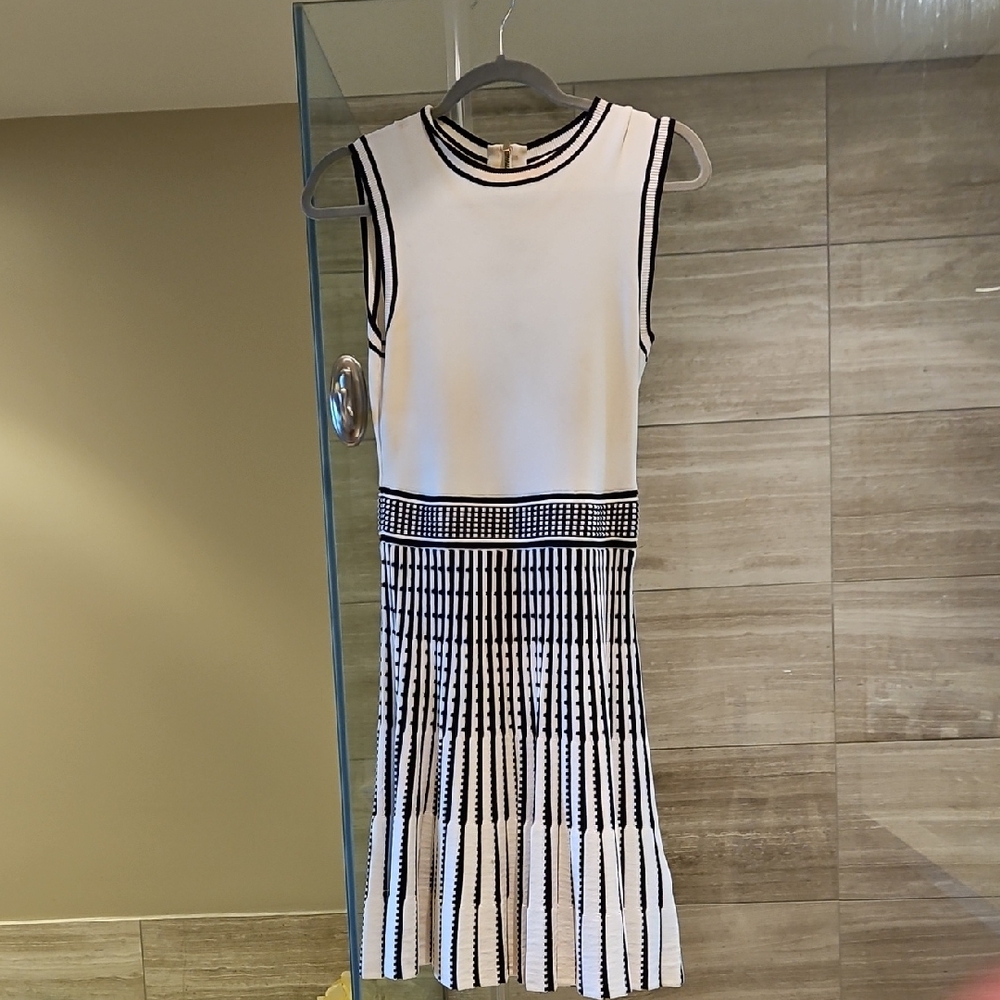 Elegant Ted Baker Black and White Sleeveless Dress Size 1, Equates to XS